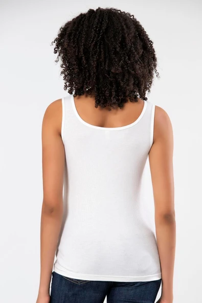 ERDEM İÇ GİYİM Erdem Weweus Beyaz Viskon Kaşkorse Yumuşak Dokulu Atlet Body Tişört 2106 - Resim 2