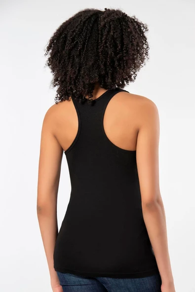 ERDEM İÇ GİYİM Weweus Siyah Süper Ince Doğal Bambu Lüks Sporcu Atlet Tshirt Body 2313 - Resim 3