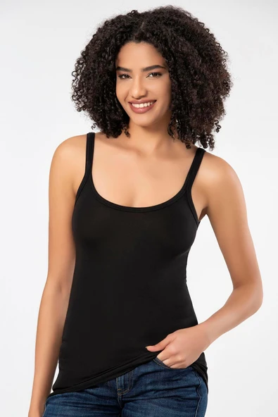 ERDEM İÇ GİYİM Weweus 3'lü Siyah Süper Ince Doğal Bambu Lüks Askılı Atlet 231203bmb - Resim 7