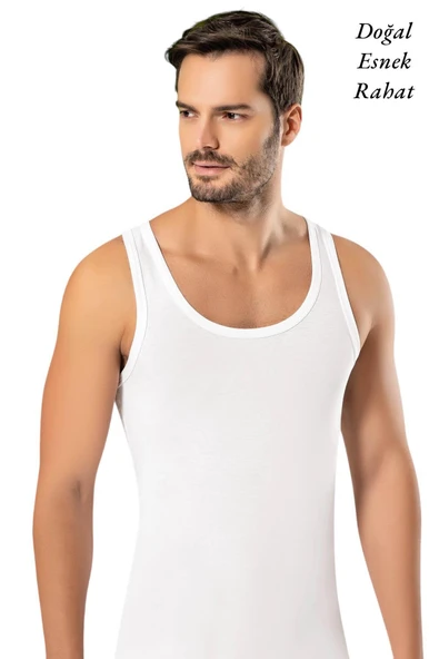 ERDEM İÇ GİYİM Weweus Beyaz Erkek Süper Ince Doğal Bambu Lüks Sporcu Atlet 1115 - Resim 4