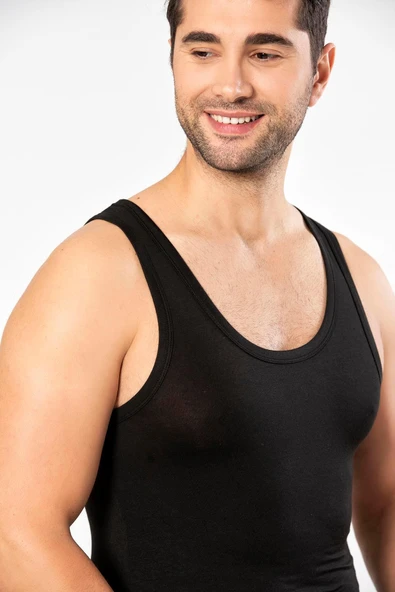 Weweus Siyah Micro Modal Premium Erkek Atlet 1133 - Resim 5