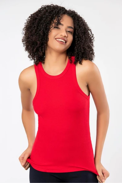 ERDEM İÇ GİYİM Weweus Kırmızı Viskon Kaşkorse Halter Yaka Yumuşak Dokulu Atlet Body Tişört 2107 ürün görseli