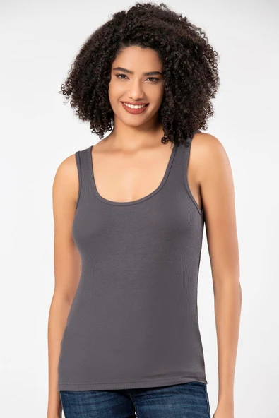 ERDEM İÇ GİYİM Erdem Weweus Antrasit Viskon Kaşkorse Yumuşak Dokulu Atlet Body Tişört 2106 ürün görseli