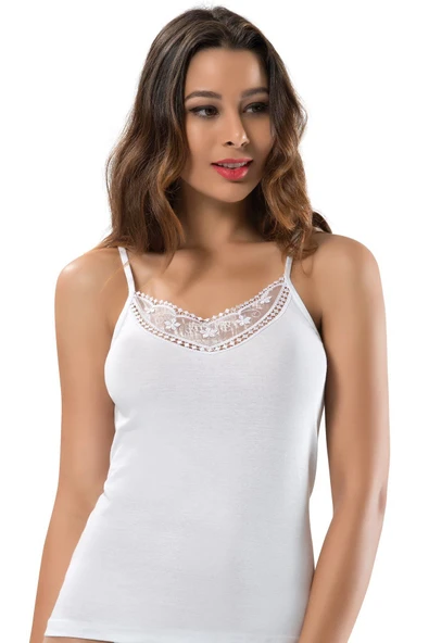 ERDEM İÇ GİYİM Erdem Beyaz Ribana Dantelli Kaşkorse Atlet 2165 ürün görseli