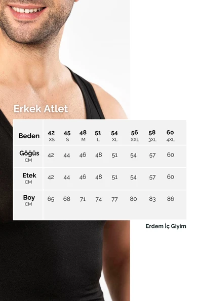 ERDEM İÇ GİYİM Erdem 3'lü Siyah Gold Modal Atlet 15503 - Resim 5