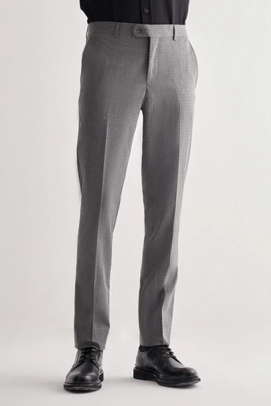 Füme Yan Cep Açık Paça Kendinden Desenli Slim Fit  Pantolon 1003255152 ürün görseli 1