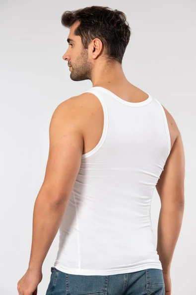 Weweus Beyaz 3'lü Micro Modal Premium Erkek Atlet 11333 - Resim 3