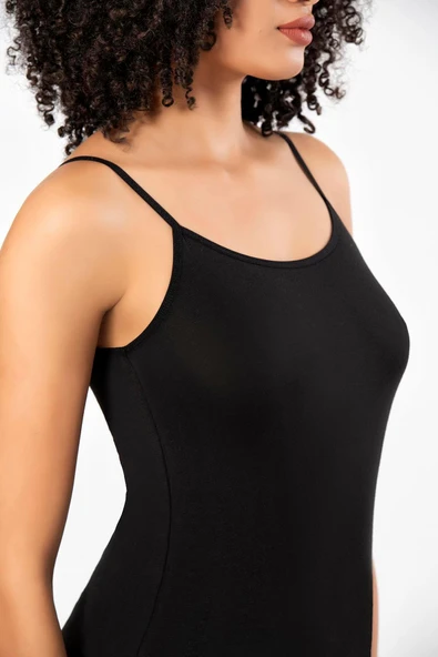 ERDEM İÇ GİYİM Weweus 3'lü Siyah Süper Ince Doğal Bambu Lüks Ip Askılı Atlet Tshirt Body 2310 - 3