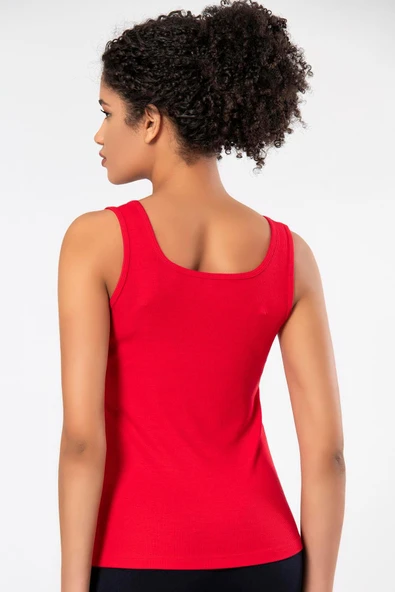 ERDEM İÇ GİYİM Erdem Weweus Kırmızı Viskon Kaşkorse Yumuşak Dokulu Atlet Body Tişört 2106 - Resim 2