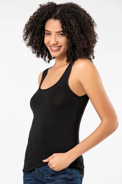 ERDEM İÇ GİYİM Weweus 3'lü Siyah Süper Ince Doğal Bambu Lüks Atlet Tshirt Body 2311 - Resim 7