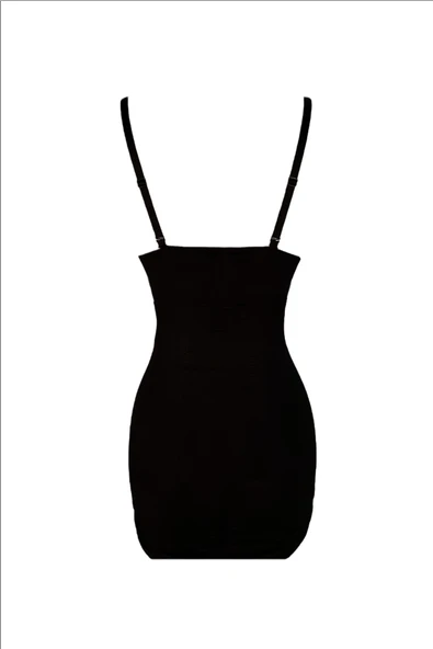 ERDEM İÇ GİYİM Erdem Siyah Seamless Ince Askılı Kancalı Body 617 - Resim 2