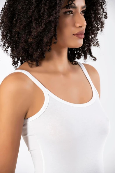 ERDEM İÇ GİYİM Weweus 3'lü Beyaz Süper Ince Doğal Bambu Lüks Askılı Atlet Tshirt Body 231203bmb - Resim 4