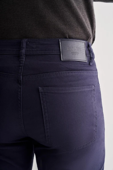 Koyu Lacivert Casual Slim Fit 5 cep Düz paça Pantolon 1003255320 - Resim 5