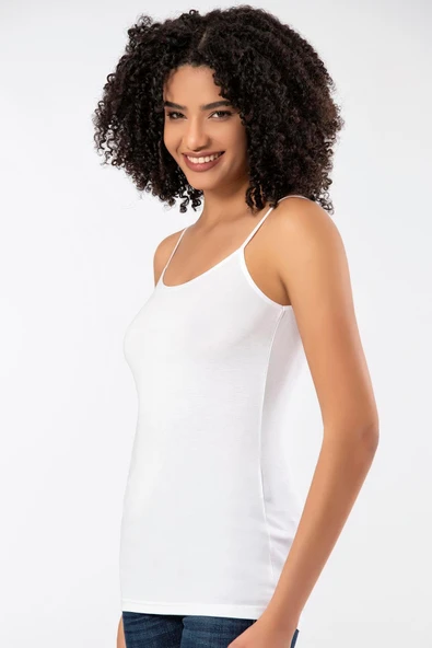 ERDEM İÇ GİYİM Weweus 3'lü Beyaz Süper Ince Doğal Bambu Lüks Ip Askılı Atlet Tshirt Body 2310 - Resim 6