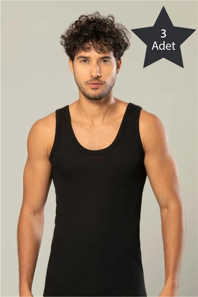 ERDEM İÇ GİYİM Erdem 3'lü Siyah Gold Modal Atlet 15503 ürün görseli