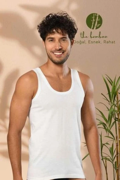 ERDEM İÇ GİYİM Weweus 3'lü Beyaz Süper Ince Erkek Doğal Bambu Lüks Atlet 11143 - Resim 3