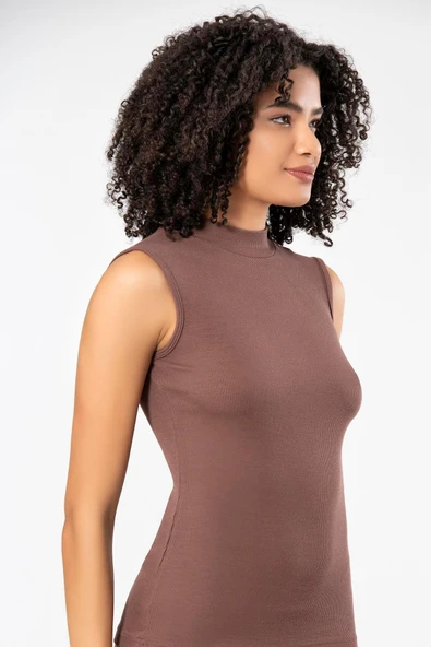 ERDEM İÇ GİYİM Weweus Kahve Sıfır Kol Boğazlı Body 2112 - Resim 4