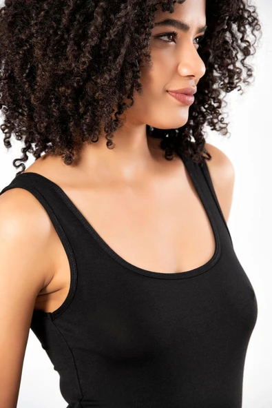 ERDEM İÇ GİYİM Weweus Siyah Süper Ince Doğal Bambu Lüks Atlet Tshirt Body 2311 ürün görseli