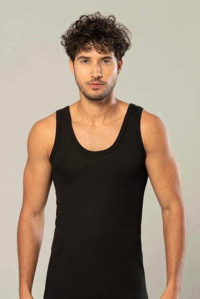 ERDEM İÇ GİYİM Erdem 3'lü Siyah Gold Modal Atlet 15503 - Resim 2