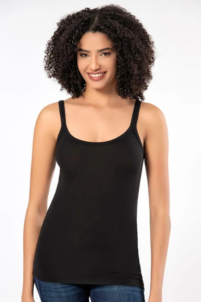 ERDEM İÇ GİYİM Weweus 3'lü Siyah Süper Ince Doğal Bambu Lüks Askılı Atlet 231203bmb - Resim 5