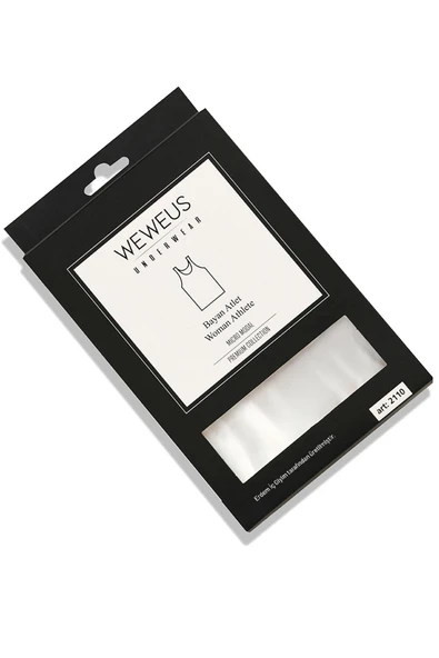 Weweus Beyaz Micro Modal Premium Kadın Atlet Tshirt Body 2110 - 2