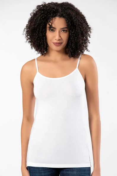 ERDEM İÇ GİYİM Weweus 3'lü Beyaz Süper Ince Doğal Bambu Lüks Ip Askılı Atlet Tshirt Body 2310 - Resim 5