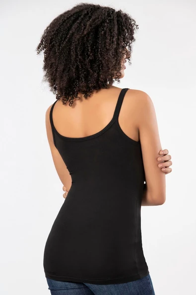 ERDEM İÇ GİYİM Weweus 3'lü Siyah Süper Ince Doğal Bambu Lüks Askılı Atlet 231203bmb - Resim 4