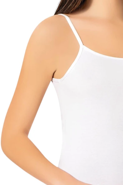 ERDEM İÇ GİYİM Erdem Beyaz Pamuklu Süper Ince Modal Ribana Atlet 2329 - Resim 2