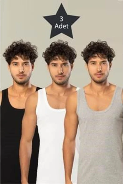 ERDEM İÇ GİYİM Erdem 3'lü Erkek Ribana Atlet 1110SBG ürün görseli