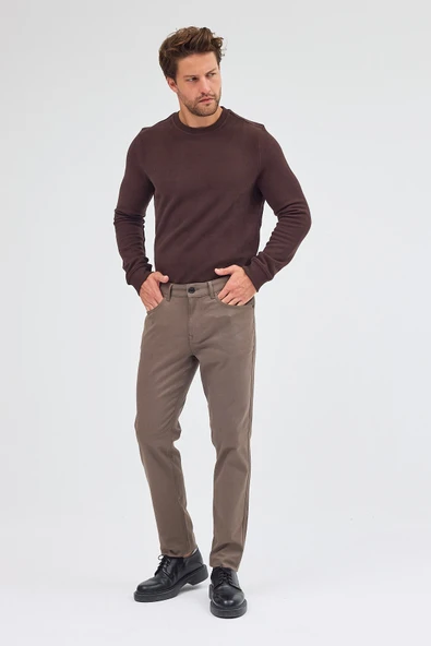 Haki 5 Cep  Düz Paça Pamuklu Slim Fit 5 Cep Casual Pantolon 1003255154 ürün görseli