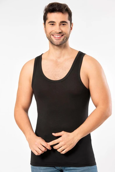 Weweus Siyah Micro Modal Premium Erkek Atlet 1133 - Resim 6