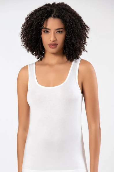 ERDEM İÇ GİYİM Weweus Beyaz Süper Ince Doğal Bambu Lüks Atlet Tshirt Body 2311 - Resim 6