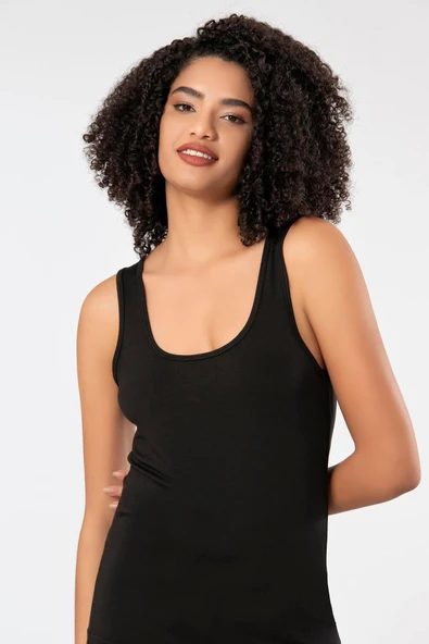 ERDEM İÇ GİYİM Weweus 3'lü Siyah Süper Ince Doğal Bambu Lüks Atlet Tshirt Body 2311 - Resim 6