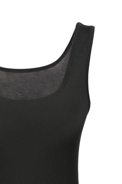 Weweus 3'lü Siyah Micro Modal Premium Kadın Atlet Tshirt Body 21103 - Resim 7