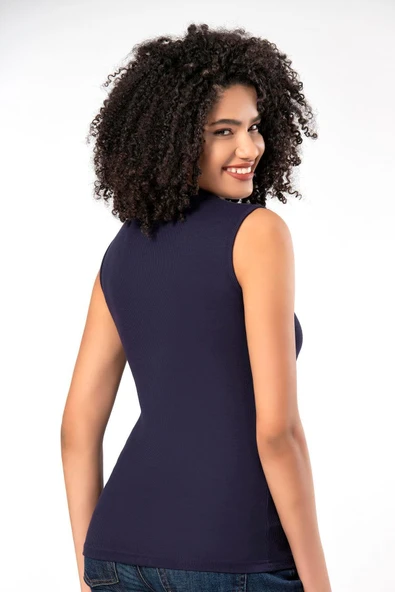 ERDEM İÇ GİYİM Weweus Lacivert Sıfır Kol Boğazlı Body 2112 - Resim 2