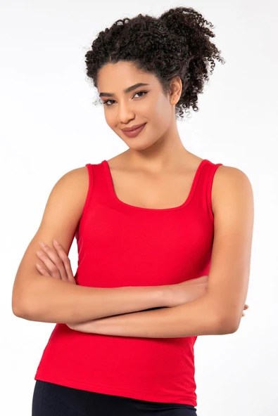 ERDEM İÇ GİYİM Erdem Weweus Kırmızı Viskon Kaşkorse Yumuşak Dokulu Atlet Body Tişört 2106 - Resim 5