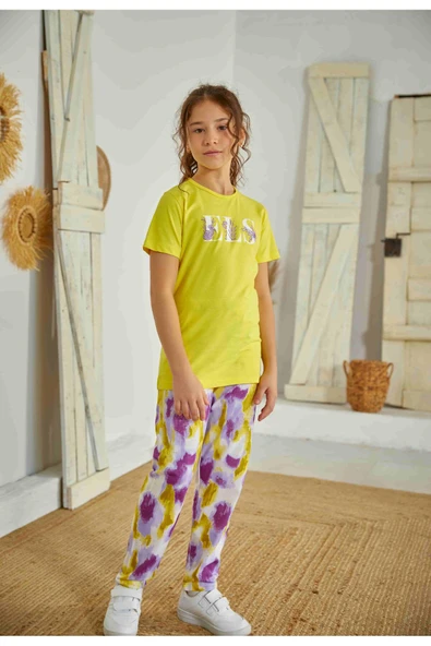 Weweus Sarı Kız Çocuk Pijama Takımı 807 - 2