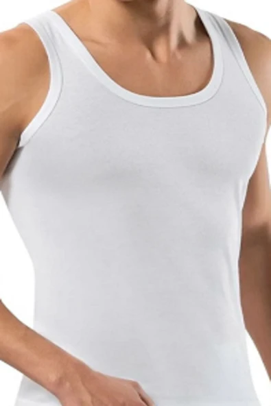 Erdem 3 Adet 1110 Ribana Penye Beyaz Atlet Erkek % 100 Pamuk Abani Classic - Resim 3