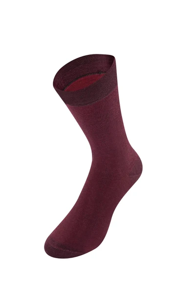 Weweus Erkek Bordo Doğal Süper Ince Bambu Lüks Çorap 269 - Resim 4