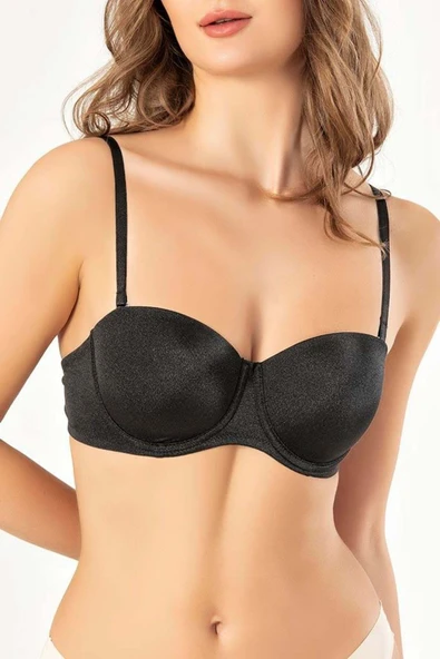 ERDEM İÇ GİYİM Weweus Siyah B Cup Dolgusuz Parlak Sütyen 2540 - Resim 2