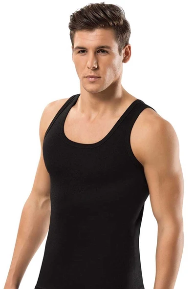 Erdem Erkek Siyah Ribana Atlet %100 Pamuk 3'lü Paket ürün görseli