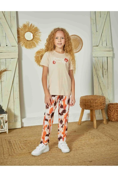 Weweus Bej Kız Çocuk Pijama Takımı 826 - Resim 2