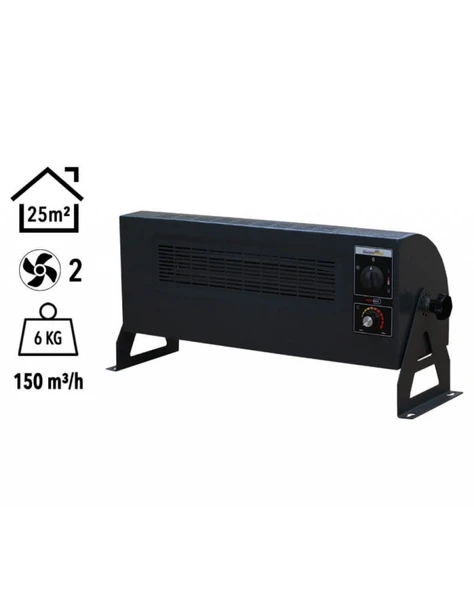 Heatbox HB3602000F 360 2000W Monofaze Elektrikli Fanlı Isıtıcı Füme - 1