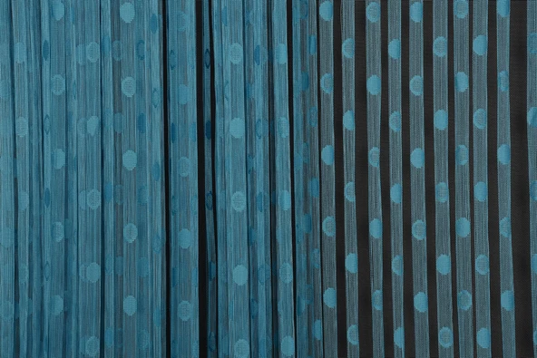 KÜÇÜK PUANLI MODEL TURKUAZ RENK HAZIR İP PERDE 300*270 cm - 4