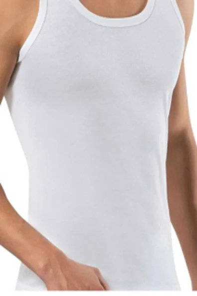 Erdem Erkek Beyaz Ribana Atlet %100 Pamuk  3'Lü Paket - Resim 2