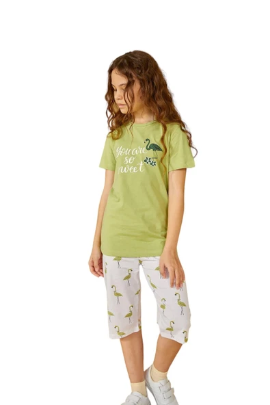 Weweus Yeşil Kız Çocuk Pijama Takımı 801 - 1