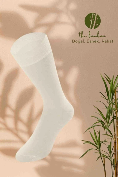 Weweus Erkek Bej Doğal Süper Ince Bambu Lüks Çorap 269 - 1