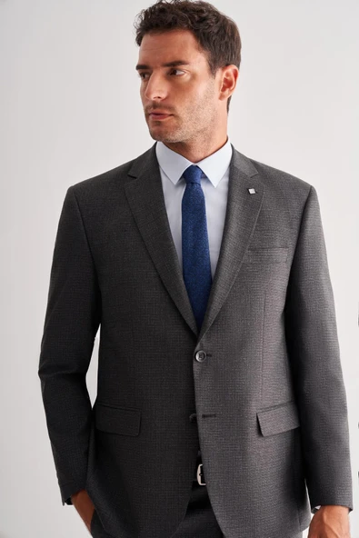 Koyu Antrasit 4 Drop Comfort Fit Classic Takım Elbise 1001255121 - 3