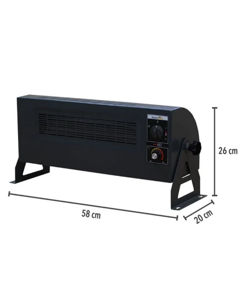 Heatbox HB3602000F 360 2000W Monofaze Elektrikli Fanlı Isıtıcı Füme - 6