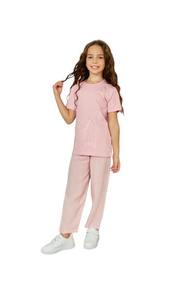 Weweus Pembe Kız Çocuk Pijama Takımı 823 - 1